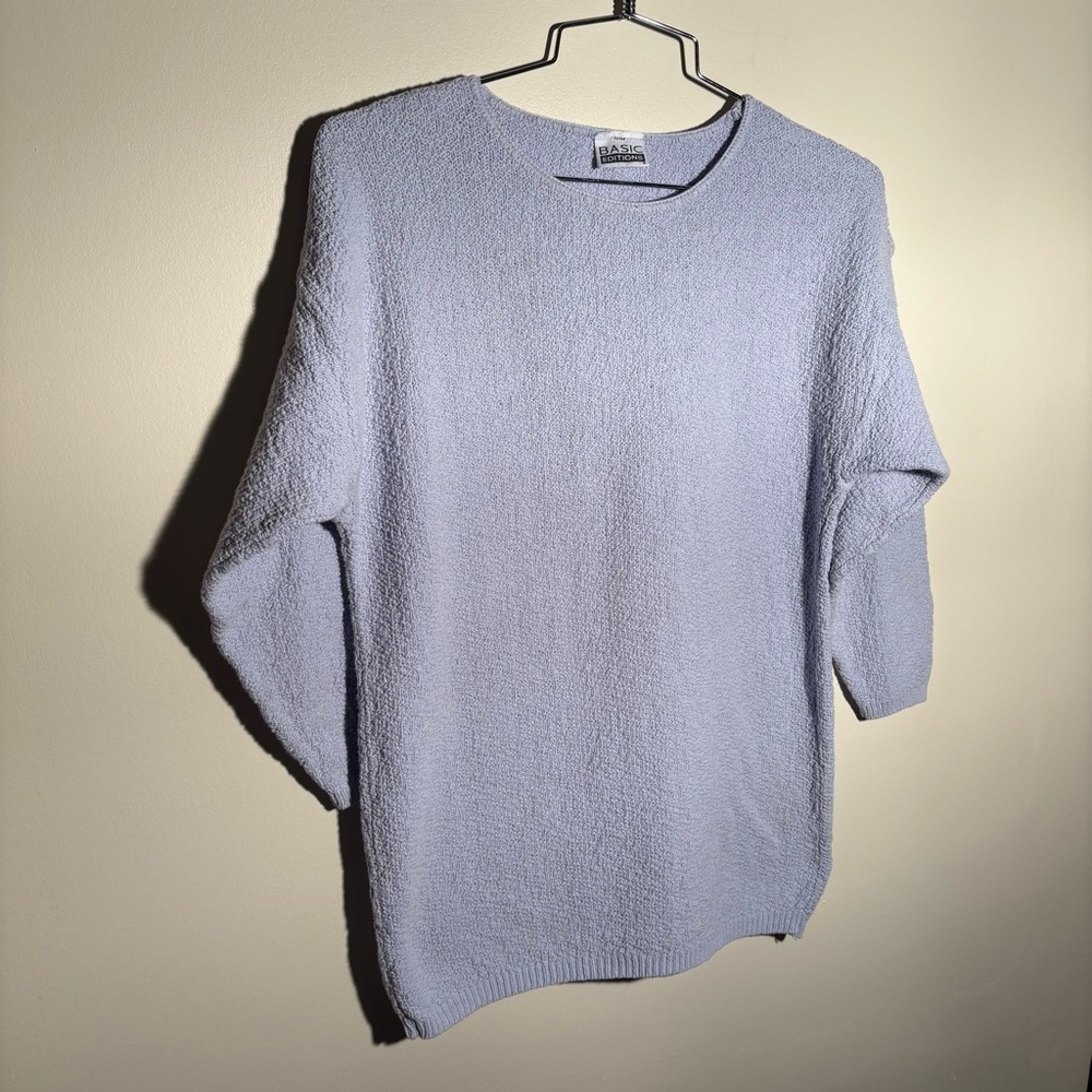 Vintage Basic Editions Light Periwinkle Cotton Sw… - image 1
